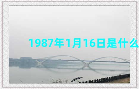 1987年1月16日是什么星座