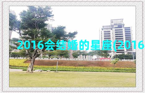 2016会结婚的星座(2016结婚录像)