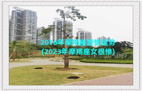 2016年摩羯座爱情运势(2023年摩羯座女很惨)