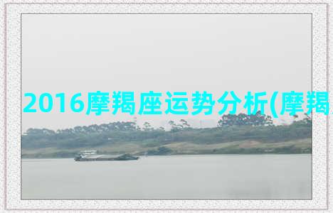 2016摩羯座运势分析(摩羯座考试运)