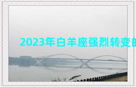 2023年白羊座强烈转变的一年