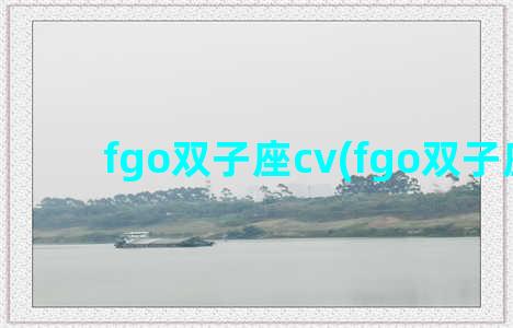 fgo双子座cv(fgo双子座r18)