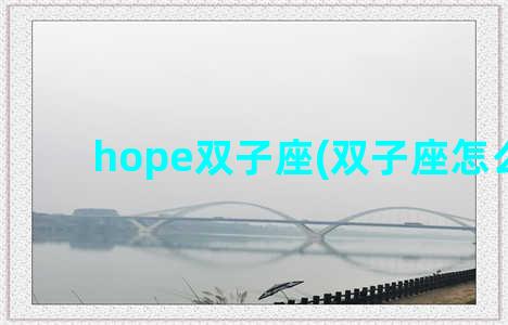 hope双子座(双子座怎么追)