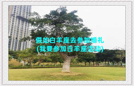 假如白羊座去参加婚礼(我要参加白羊座活动)