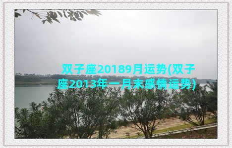 双子座20189月运势(双子座2013年一月末感情运势)