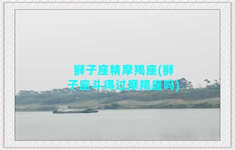 狮子座精摩羯座(狮子座斗得过摩羯座吗)